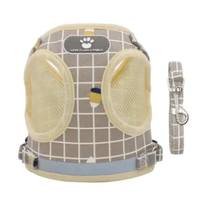 Adjustable Cotton Cat Harness New Design Reflective Pet Collar with Soft Padding Sustainable Anti-Pulling Feature