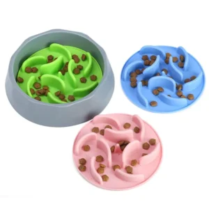Soft Silicone Training Pet Slow Feeder Bowls Detachable Easy Washing Round Large Dog Cat Pet Dry Food Feeder 3 color Portable