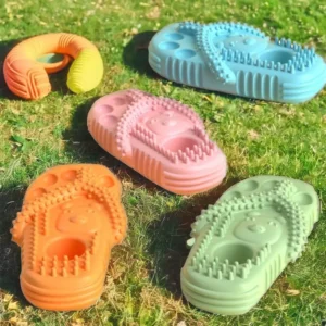 TPR Slipper-Shaped Interactive Dog Chew Toy for Pets Sustainable Puppy Toys for Teeth Cleaning and Playtime for Dogs