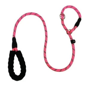 P-Shaped Reflective Dog Lead No Pull Dog Loop Rope with Handle Sustainable Striped Nylon Easy Dog Training