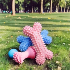 TPR Foam Dog Cat Teeth Cleaning Flat Molar Chewer Sustainable Rubber Balls with Milky Scent Durable Pet Toy in Bone Shape
