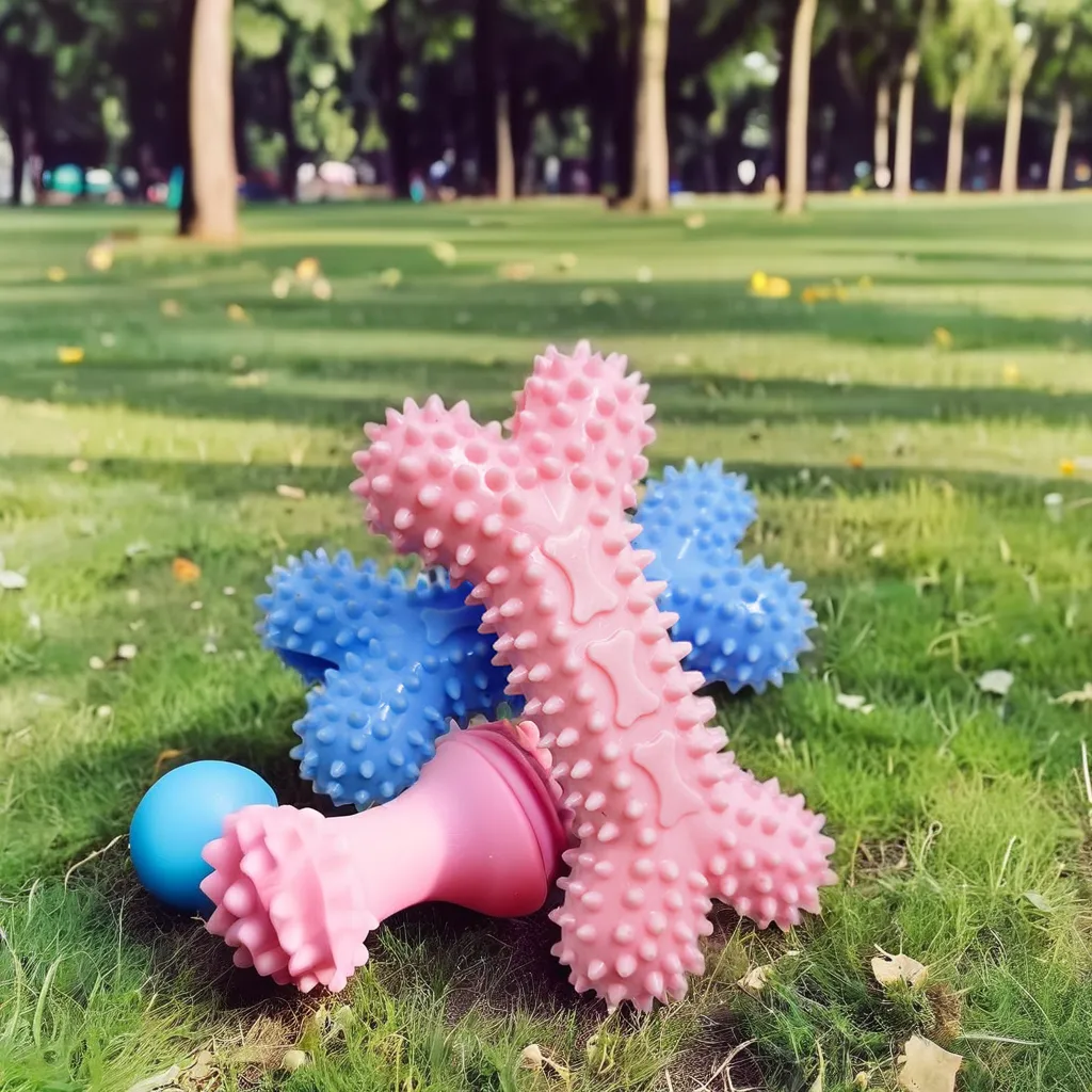 TPR Foam Dog Cat Teeth Cleaning Flat Molar Chewer Sustainable Rubber Balls with Milky Scent Durable Pet Toy in Bone Shape