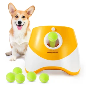New Arrival Portable Adjustable Distance Smart Dog Tennis Ball Launcher Sustainable Interact Rolling Bouncing Pet Smart Toy