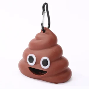 Factory Customized Eco-Friendly Plastisol Dog Poop Bag Dispenser Poop Shaped Outdoor Pet Waste Disposal